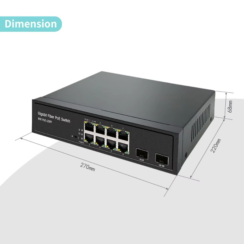 สวิตช์อีเธอร์เน็ต PoE+ กำลังไฟ - Managed Gigabit Poe Switch 8 Port 802.3At บทวิจารณ์และราคา