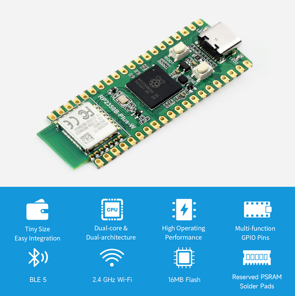 RP2350B Plus W บอร์ดพัฒนาพร้อม - Turing Pi 2 บทวิจารณ์และราคา